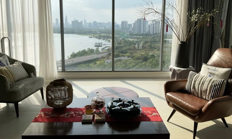 Cho thuê Đảo Kim Cương 4 phòng ngủ lầu cao có đủ nội thất view sông L81