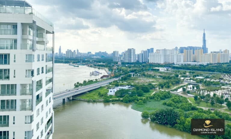 Căn hộ Đảo Kim Cương cho thuê 3 phòng lầu cao nội thất đẹp view sông L81