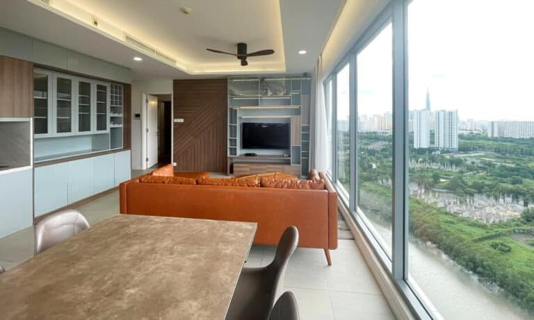 Đảo Kim Cương cho thuê căn hộ 3 phòng ngủ lầu cao nội thất xịn view sông
