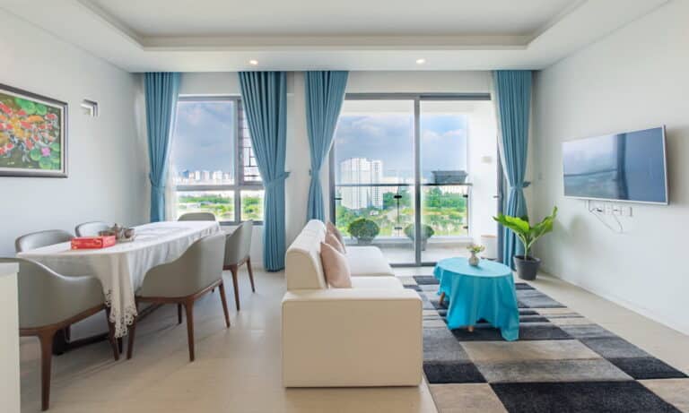 Căn hộ cho thuê Đảo Kim Cương 2 phòng lầu cao nội thất đẹp view sông L81