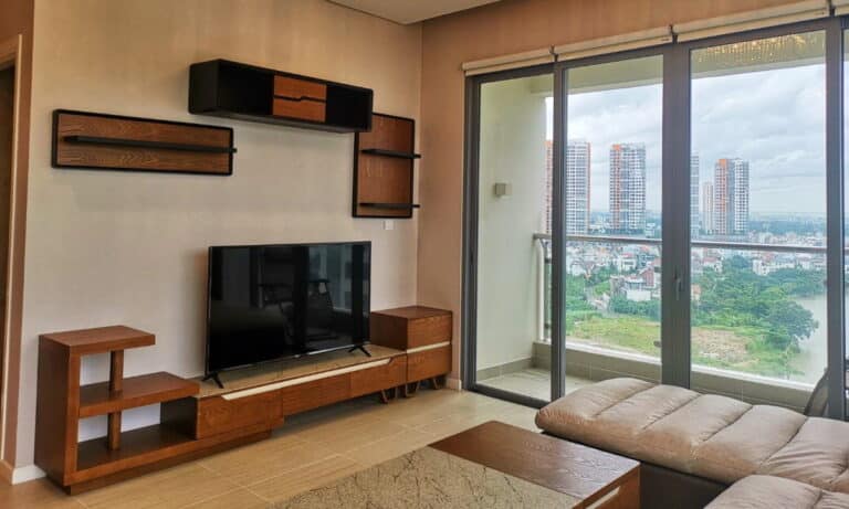 Căn hộ Đảo Kim Cương cho thuê 3 phòng ngủ lầu cao nội thất full view sông