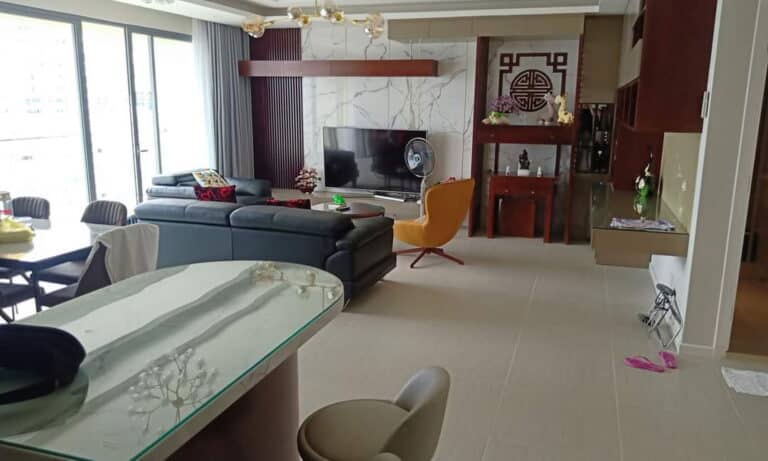 Căn hộ cho thuê Đảo Kim Cương 2 phòng tầng cao nội thất đẹp view sông