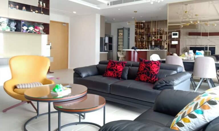 Căn hộ cho thuê Đảo Kim Cương 2 phòng tầng cao nội thất đẹp view sông