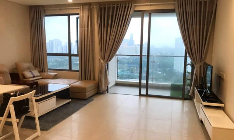 Căn hộ cho thuê Đảo Kim Cương 2 phòng nội thất đẹp lầu cao view sông L81