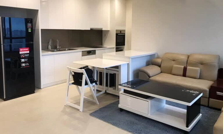 Căn hộ cho thuê Đảo Kim Cương 2 phòng nội thất đẹp lầu cao view sông L81
