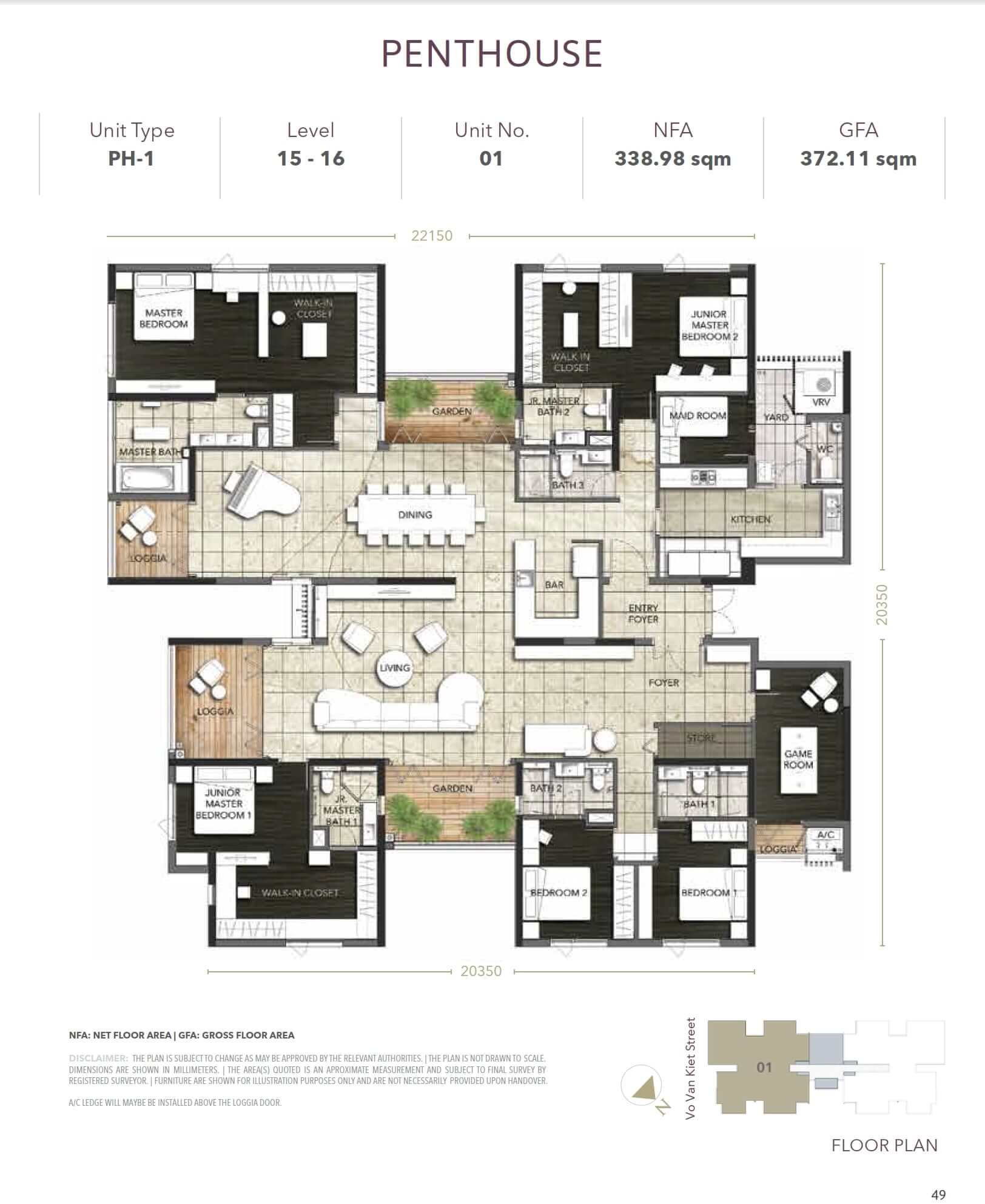 Mặt bằng căn hộ D1 Mension