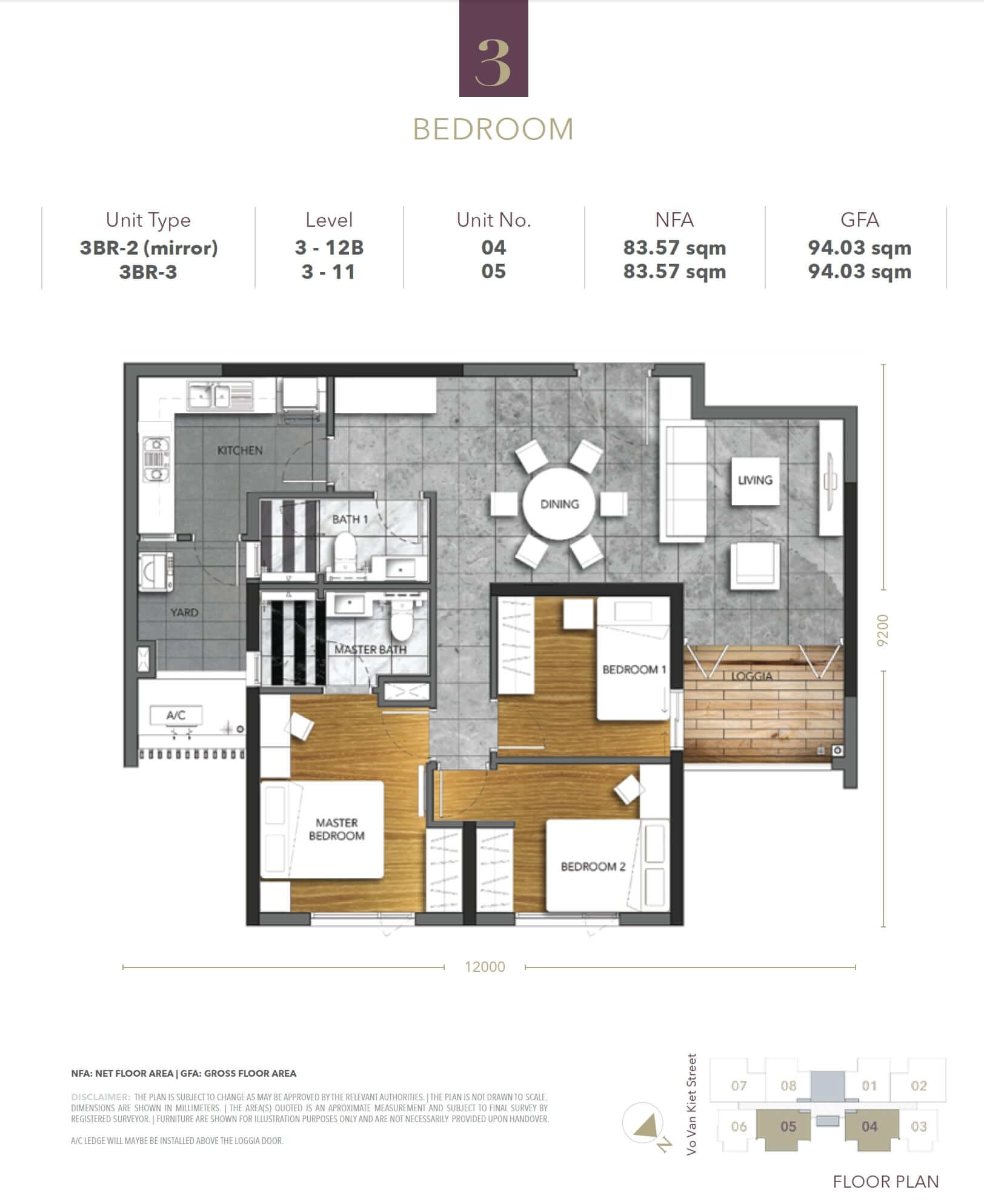 Mặt bằng căn hộ D1 Mension