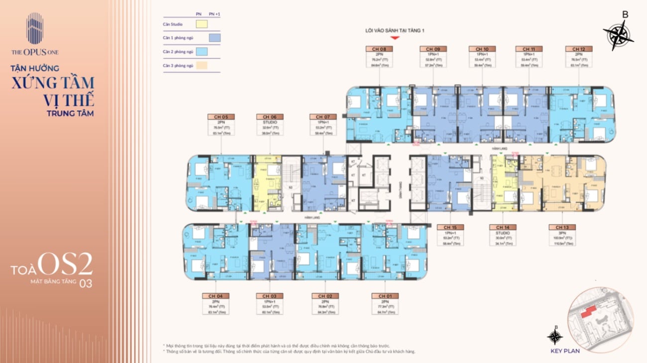 Mặt bằng tòa OS2 The Opus One
