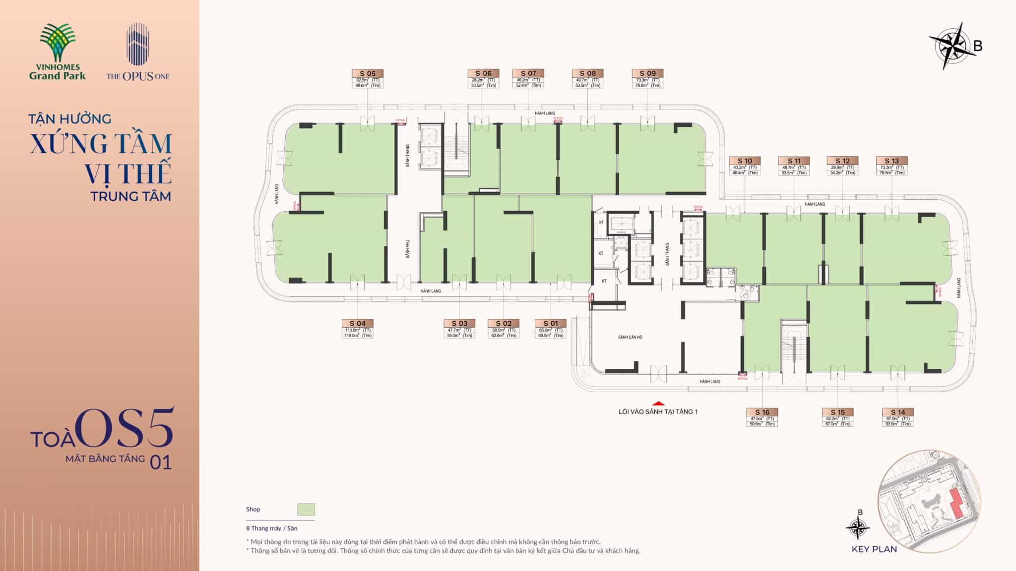 Mặt bằng tòa OS5 The Opus One
