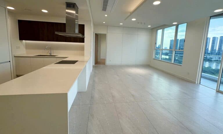 Căn hộ cho thuê Thủ Thiêm Zeit 4 phòng ngủ tầng cao nhà trống view sông
