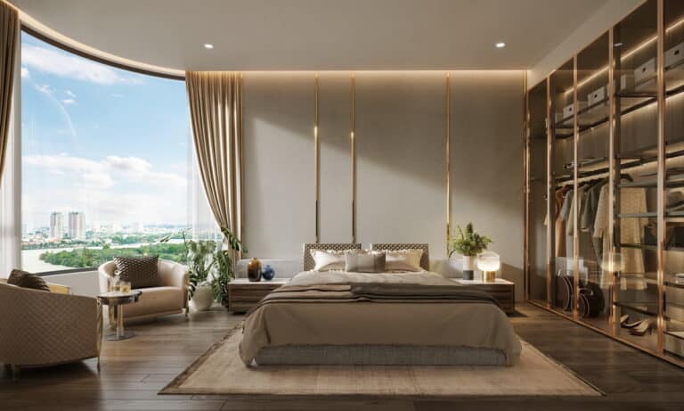 Căn hộ cho thuê Thủ Thiêm Zeit 4 phòng ngủ tầng cao nội thất xịn view sông