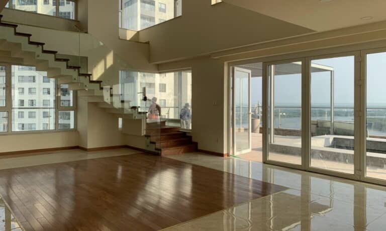 Cho thuê Đảo Kim Cương duplex 4 phòng lầu cao nội thất đầy đủ view sông