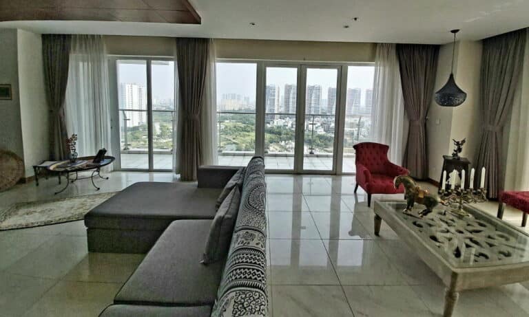 Cho thuê Đảo Kim Cương duplex 5 phòng ngủ tầng cao nhà đẹp view sông