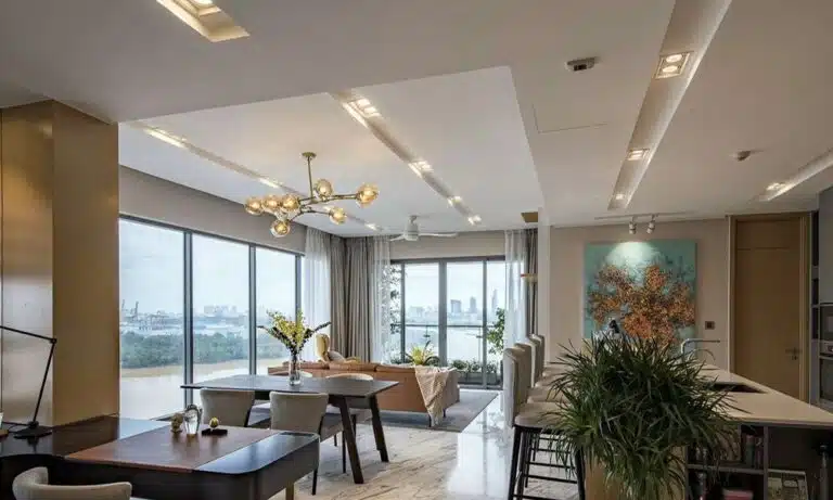 Cho thuê căn Đảo Kim Cương 4 phòng ngủ tầng cao nội thất full view sông