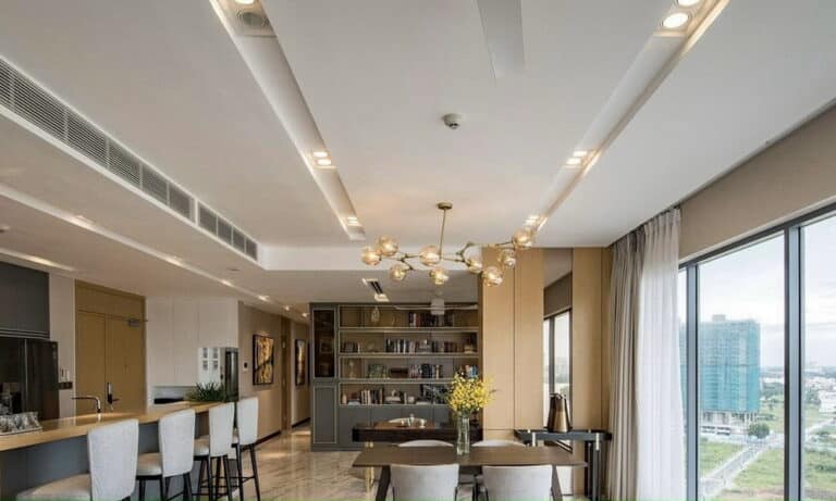 Cho thuê căn Đảo Kim Cương 4 phòng ngủ tầng cao nội thất full view sông