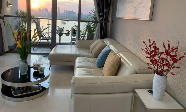 Cho thuê Đảo Kim Cương căn hộ 4 phòng ngủ tầng cao nhà đẹp view sông