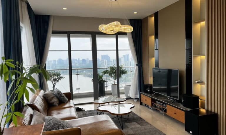 Cho thuê Đảo Kim Cương căn hộ 4 phòng ngủ tầng cao có nội thất view sông
