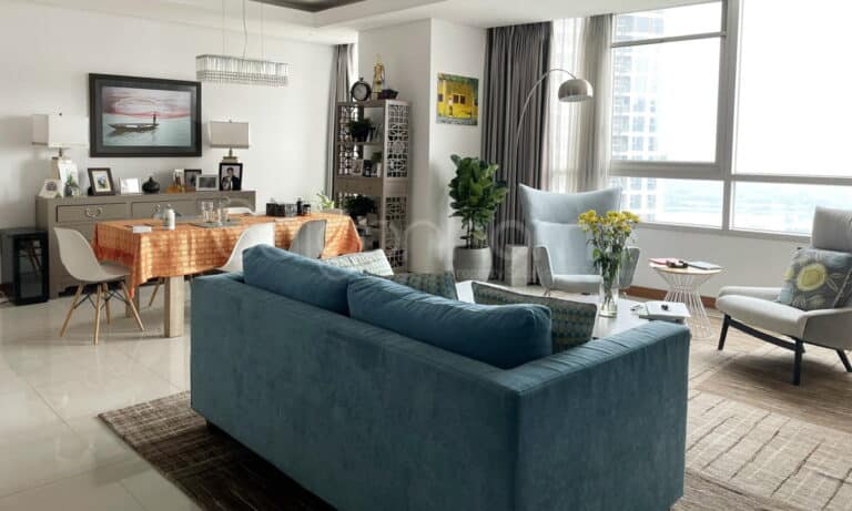 Cho thuê căn hộ Xi Riverview 3 phòng ngủ lầu cao T3 đủ nội thất view sông