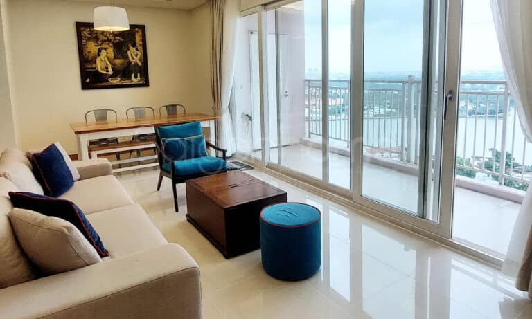 Cho thuê căn Xi Riverview 3 phòng ngủ tầng cao T1 nội thất đẹp view sông