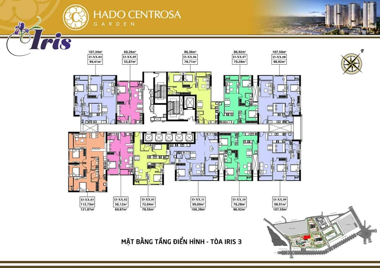 Mặt bằng căn hộ Hà Đô Centrosa Garden
