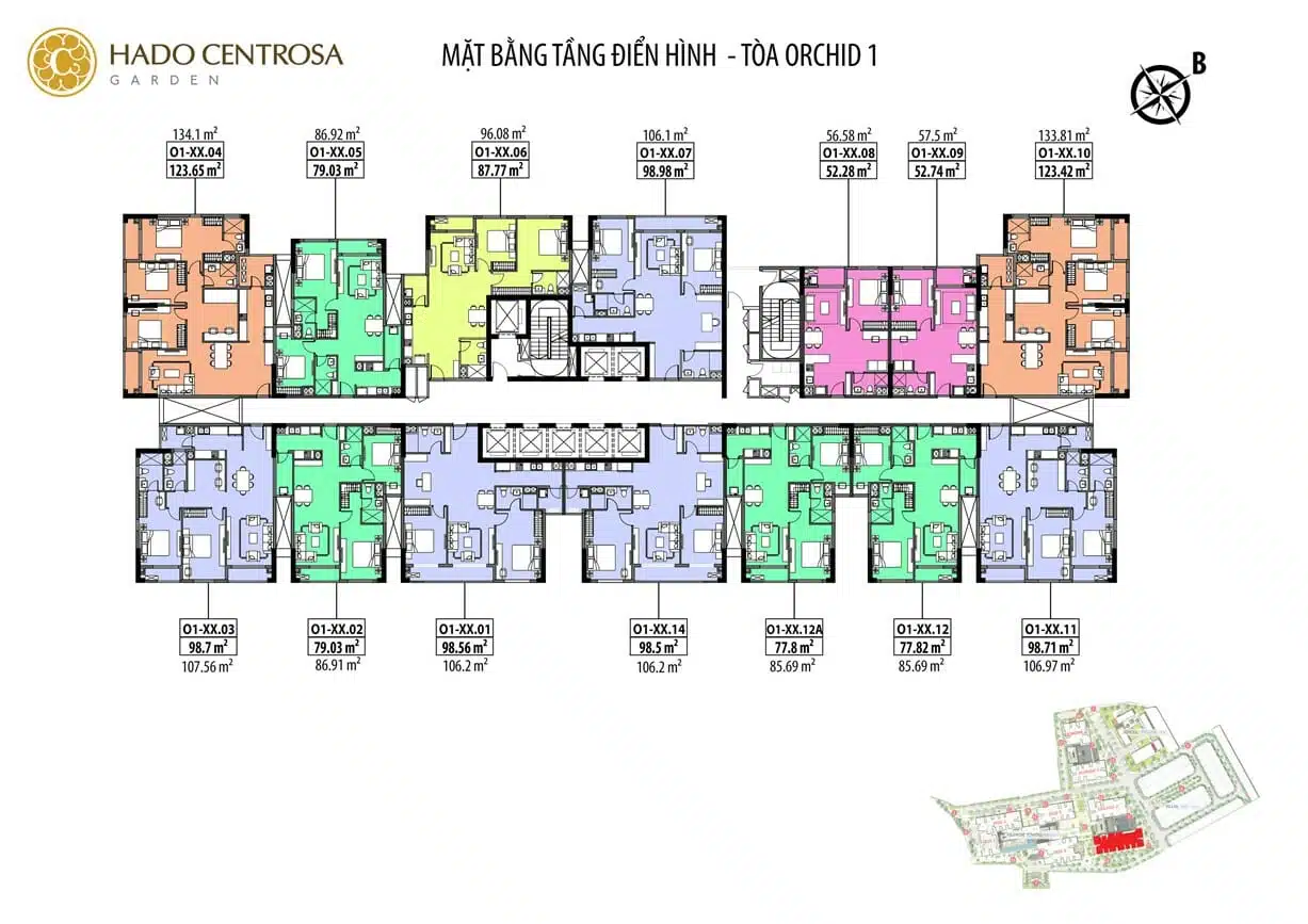 Mặt bằng căn hộ Hà Đô Centrosa Garden