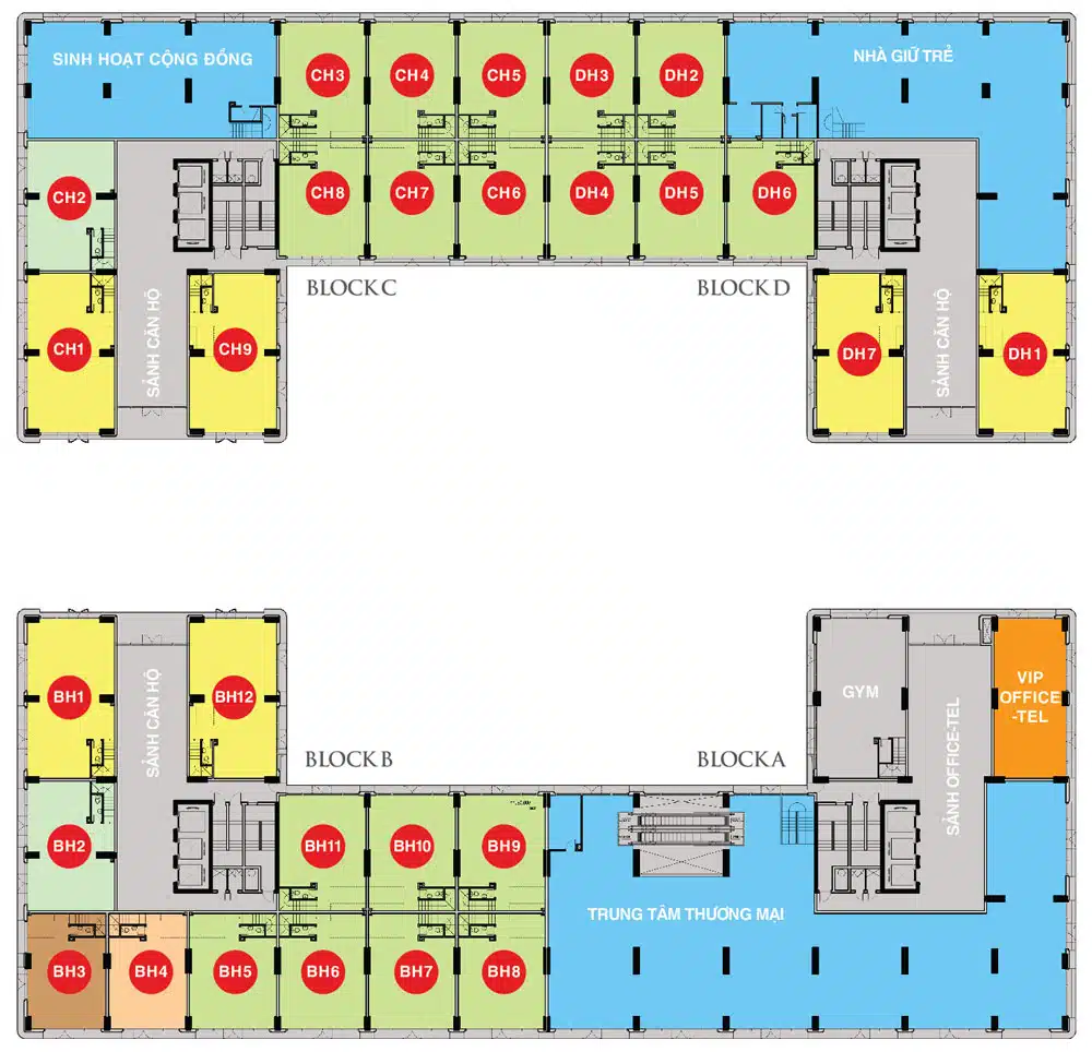 Mặt bằng căn hộ Sky Center