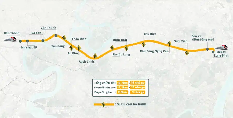 Tuyến Metro Số 1 Bến Thành – Suối Tiên: Lịch trình và Giá vé