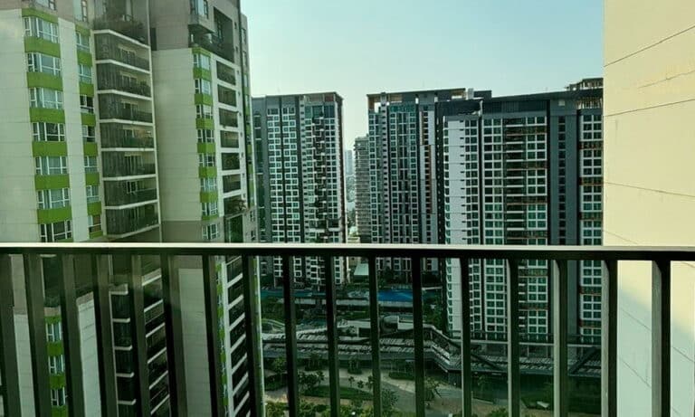 Vista Verde cho thuê 1 phòng ngủ lầu cao có đủ nội thất view khu dự án Feliz