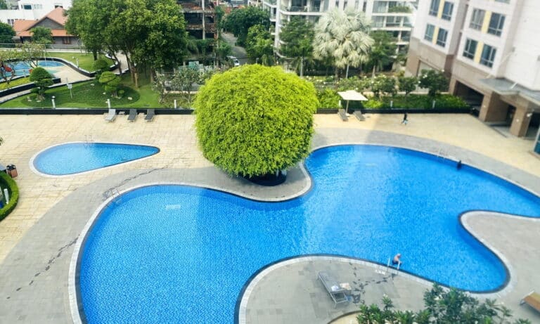 Cho thuê căn Xi Riverview 3 phòng ngủ lầu trung T2 đủ nội thất view hồ bơi