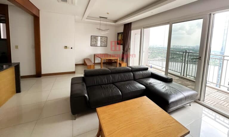 Cho thuê căn hộ Xi Riverview 3 phòng ngủ lầu cao T1 đủ nội thất view sông