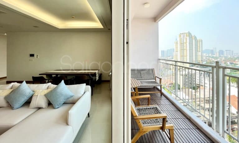 Cho thuê căn hộ Xi Riverview 3 phòng ngủ T1 đủ nội thất lầu cao view sông