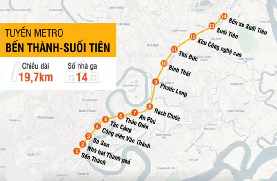 Tuyến Metro Số 1 Bến Thành – Suối Tiên: Lịch trình và Giá vé