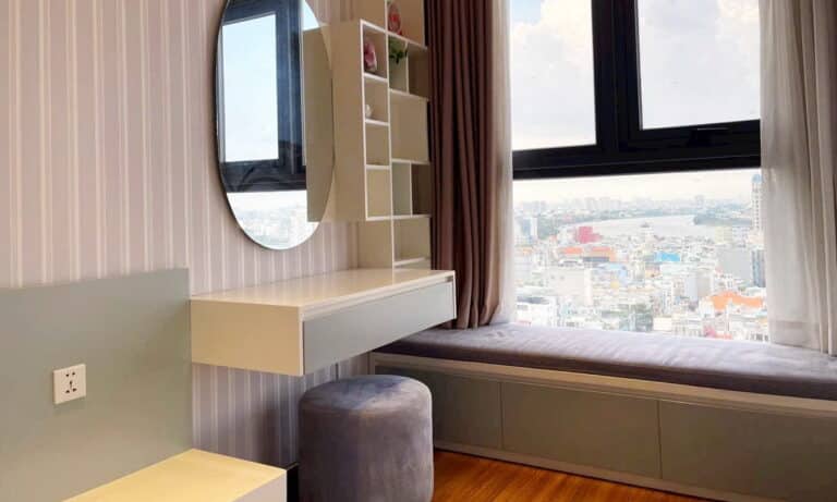 Cho thuê Pearl Plaza Bình Thạnh 2 phòng ngủ view sông tầng cao full nội thất