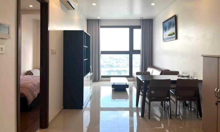 Căn hộ Pearl Plaza cho thuê 1 phòng ngủ view sông tầng cao có đủ nội thất