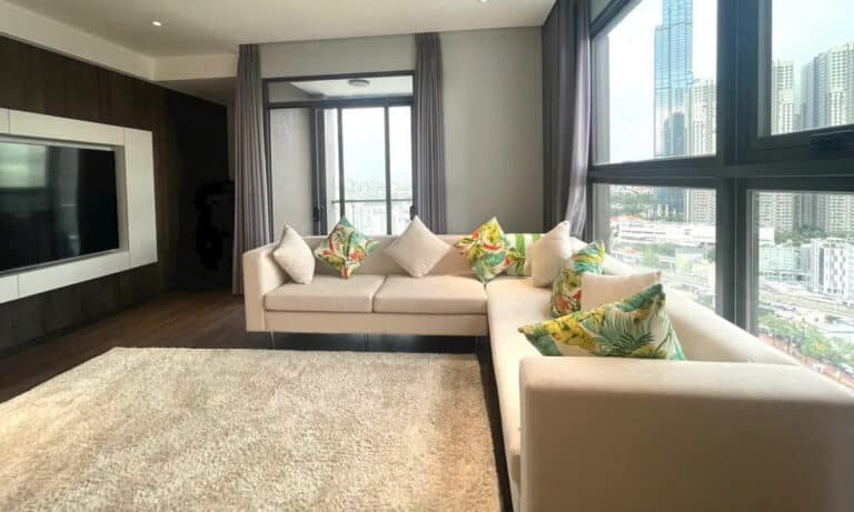 Cho thuê căn hộ Pearl Plaza 3 phòng ngủ view L81 sông lầu cao nhà đẹp