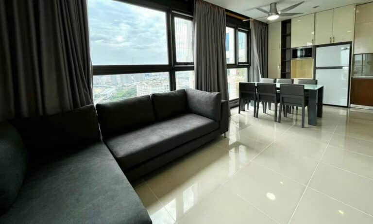 Cho thuê căn hộ Pearl Plaza 3 phòng ngủ view sông L81 lầu cao full nội thất