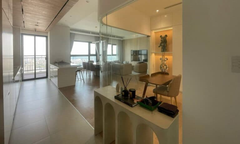 Cho thuê căn hộ Pearl Plaza penthouse 3 phòng ngủ view sông nội thất đẹp