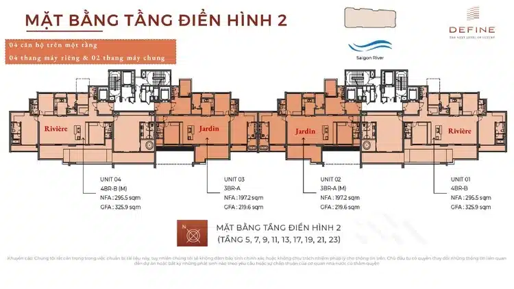 Mặt bằng và thiết kế căn hộ Define Thạnh Mỹ Lợi Quận 2