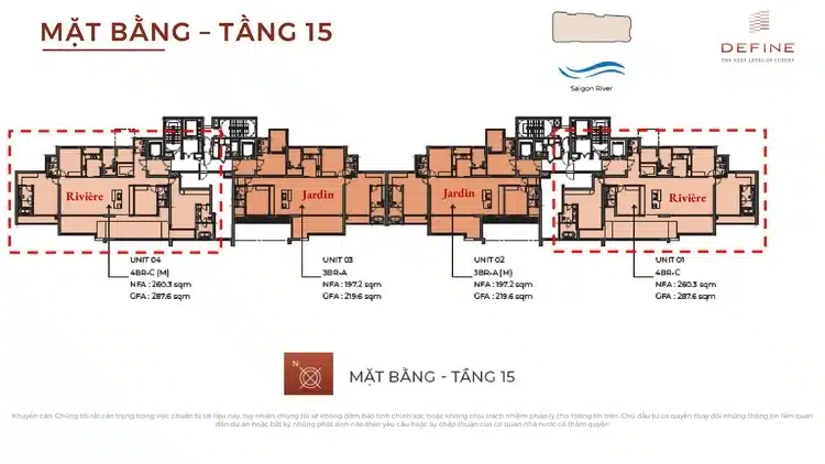 Mặt bằng và thiết kế căn hộ Define Thạnh Mỹ Lợi Quận 2