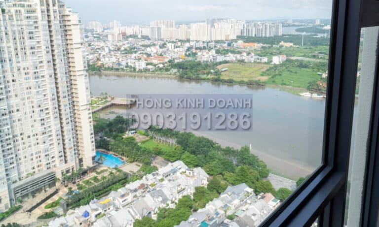 Căn hộ Opal Saigon Pearl cho thuê 4 phòng ngủ nhà trống lầu cao view sông