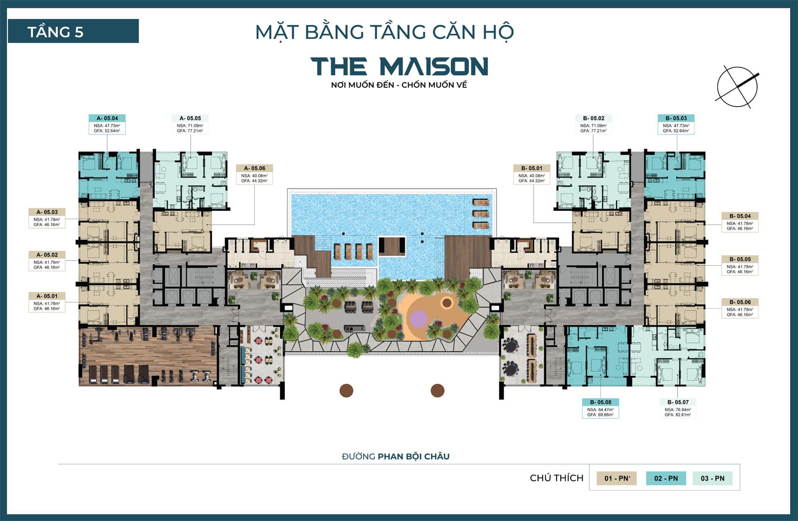 Mặt bằng căn hộ The Maison Bình Dương