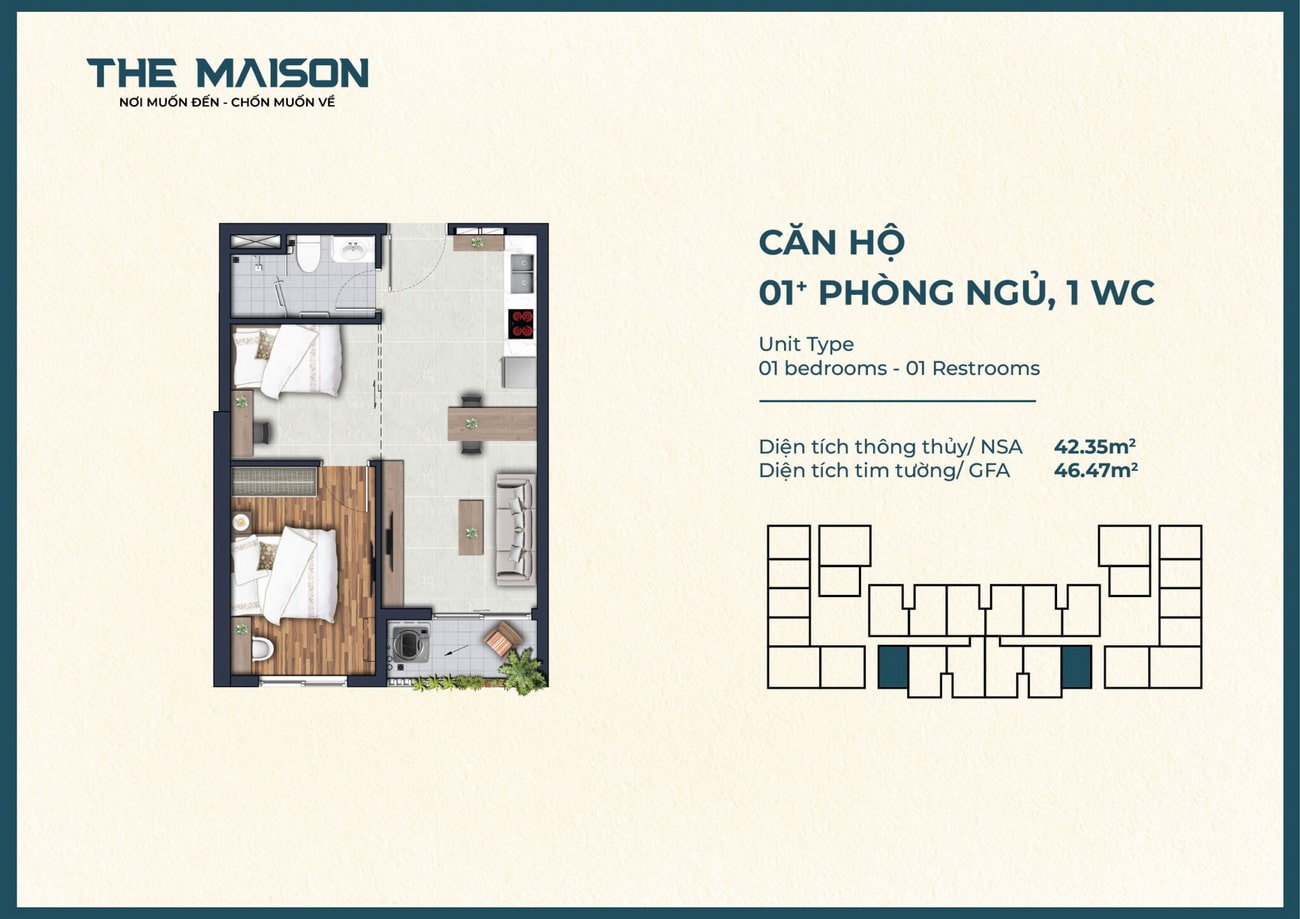 Mặt bằng căn hộ The Maison Bình Dương