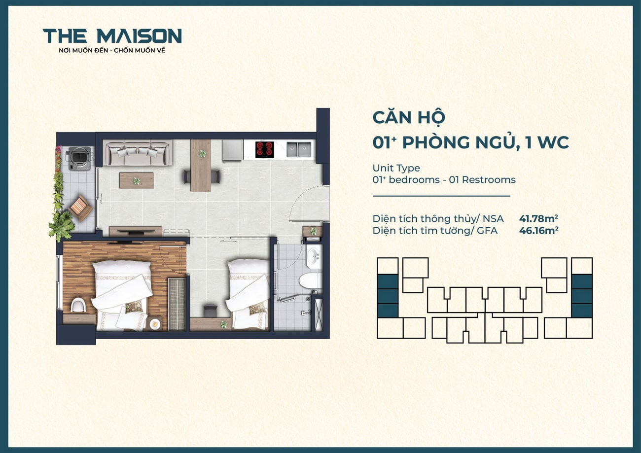Mặt bằng căn hộ The Maison Bình Dương