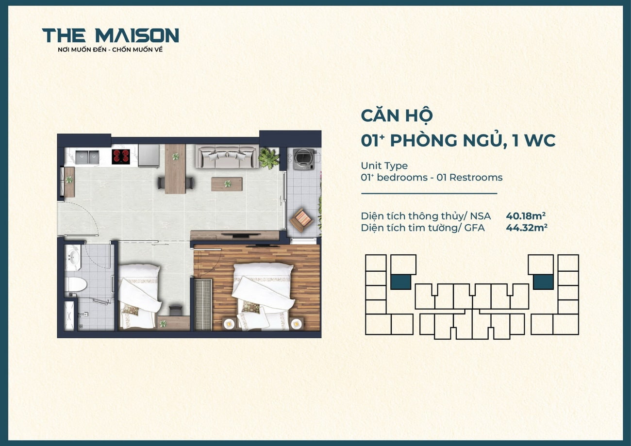 Mặt bằng căn hộ The Maison Bình Dương