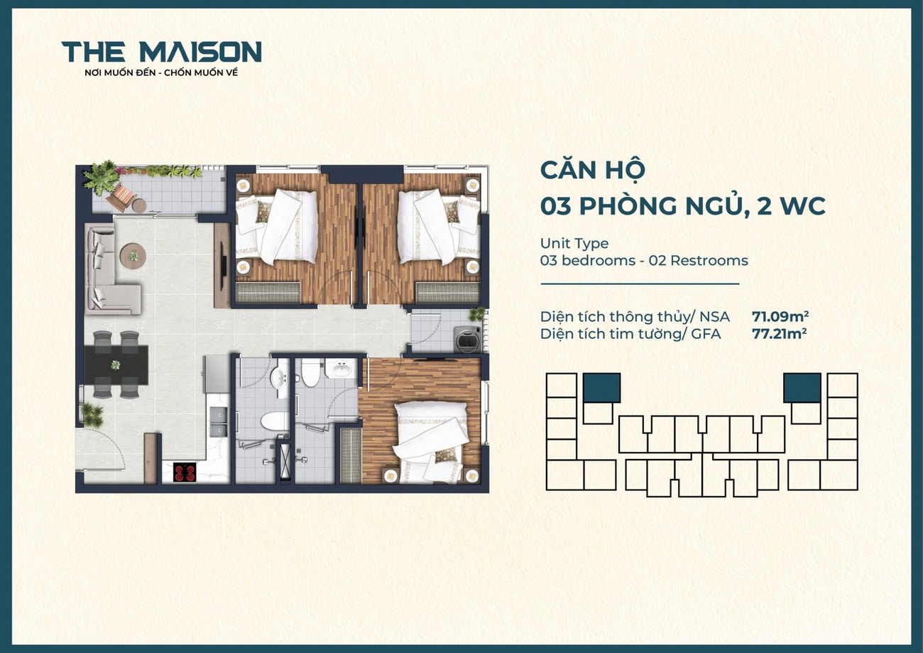 Mặt bằng căn hộ The Maison Bình Dương
