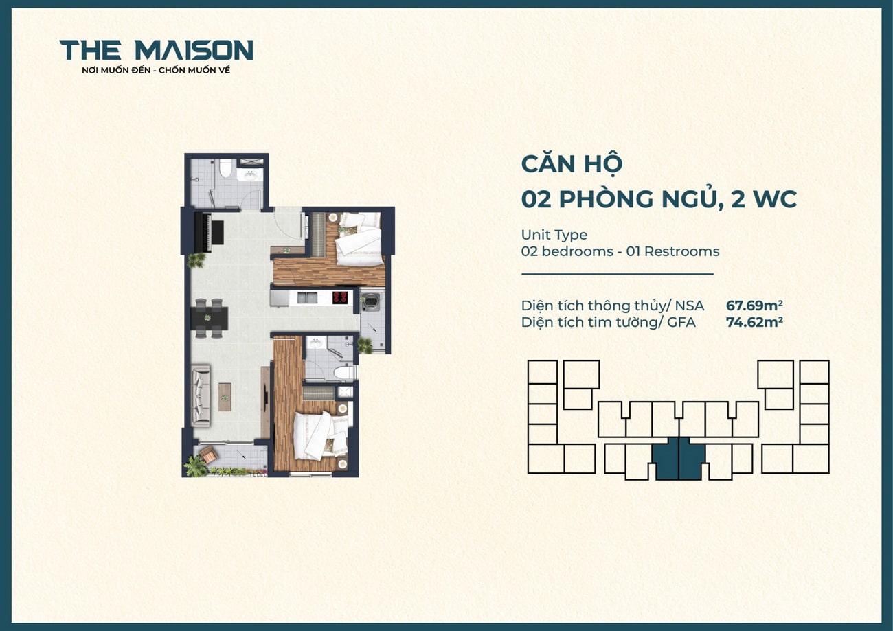 Mặt bằng căn hộ The Maison Bình Dương