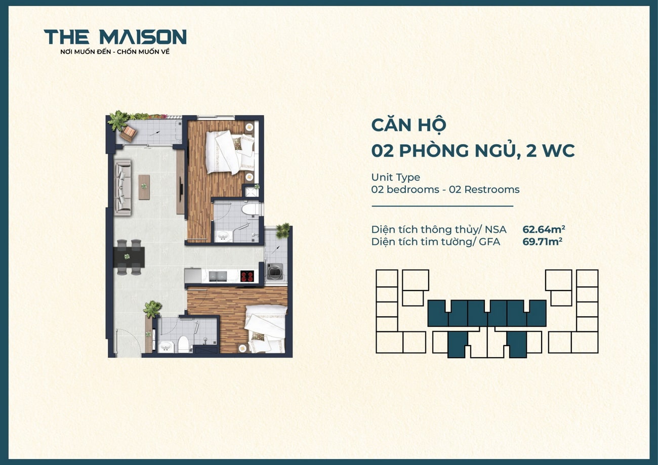 Mặt bằng căn hộ The Maison Bình Dương