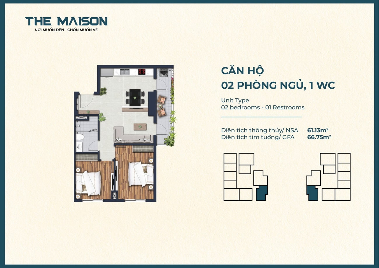 Mặt bằng căn hộ The Maison Bình Dương