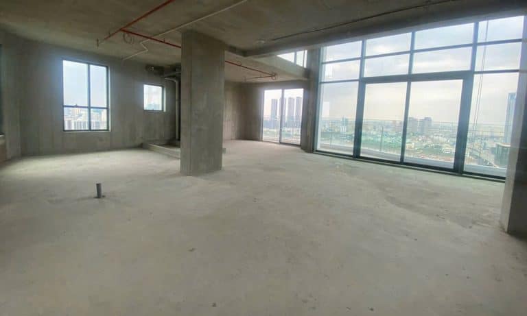 Căn duplex Thủ Thiêm Zeit cho thuê 4 phòng ngủ tầng cao nhà thô view sông