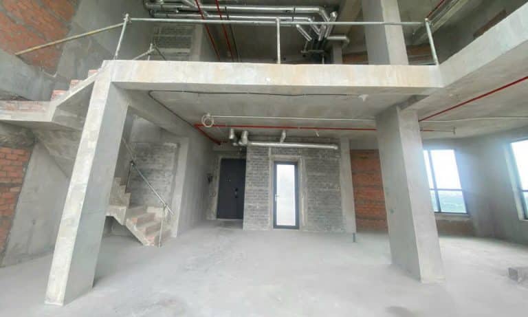 Căn duplex Thủ Thiêm Zeit cho thuê 4 phòng ngủ tầng cao nhà thô view sông
